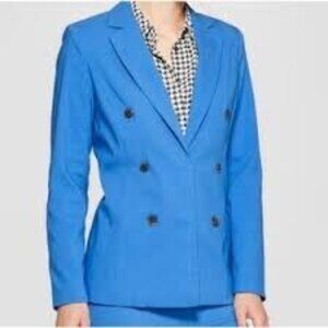 Who What Wear Womens Blazer Jacket Size XS Blue Polished Preppy 70s Style Chic